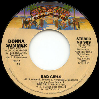 Donna Summer : Bad Girls (7", Single, 56)