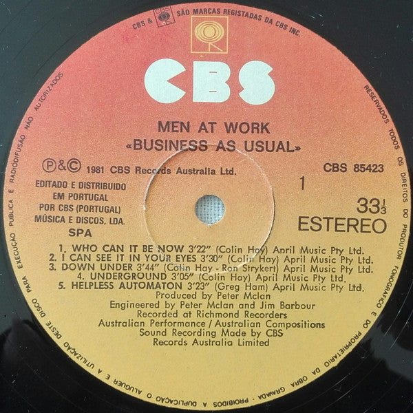 Men At Work : Business As Usual (LP, Album)