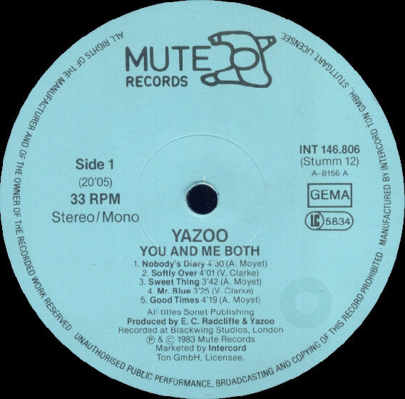 Yazoo : You And Me Both (LP, Album)