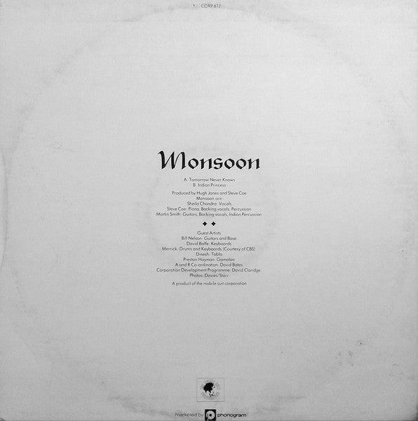 Monsoon : Tomorrow Never Knows (12")