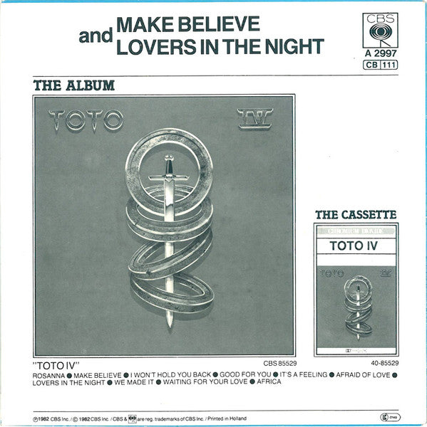 Toto : Make Believe (7", Single)