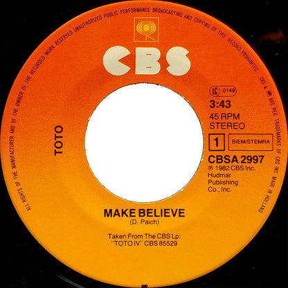 Toto : Make Believe (7", Single)
