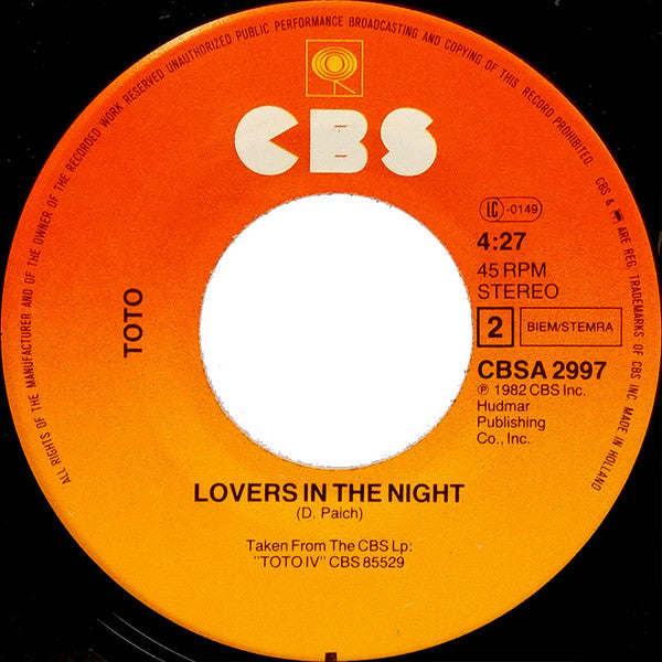 Toto : Make Believe (7", Single)