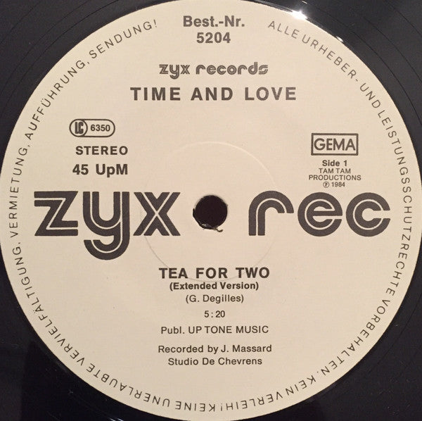 Tea For Two (6) : Time And Love (12")