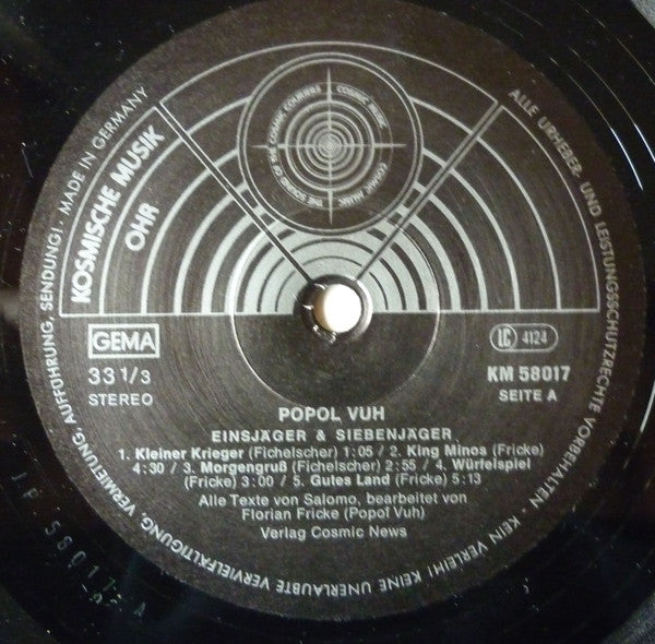 Popol Vuh : Einsjäger & Siebenjäger (LP, Album, RE)