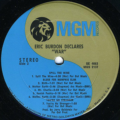Eric Burdon & War : Eric Burdon Declares "War" (LP, Album)