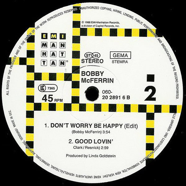 Bobby McFerrin : Don't Worry, Be Happy (12", Maxi)