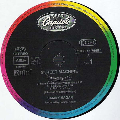 Sammy Hagar : Street Machine (LP, Album, RE)