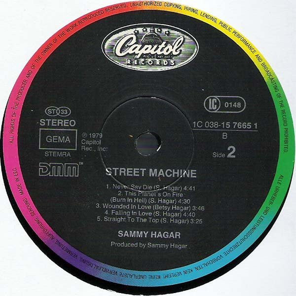 Sammy Hagar : Street Machine (LP, Album, RE)
