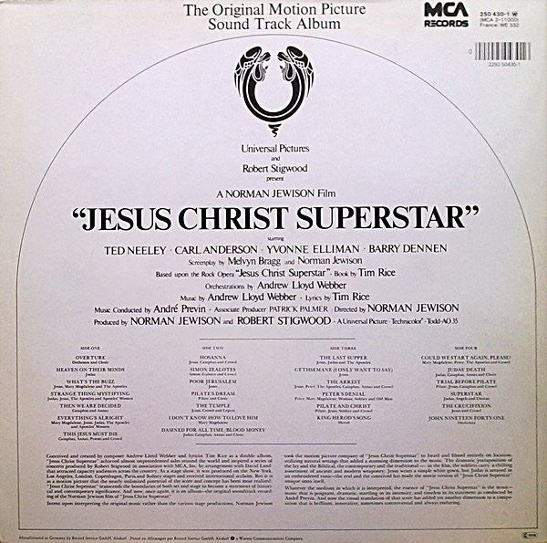 Various : Jesus Christ Superstar (The Original Motion Picture Sound Track Album) (2xLP, Album, RE)