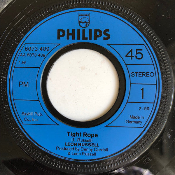Leon Russell : Tight Rope  (7", Single)