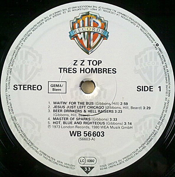ZZ Top : Tres Hombres (LP, Album, RE)