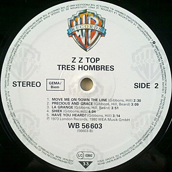 ZZ Top : Tres Hombres (LP, Album, RE)