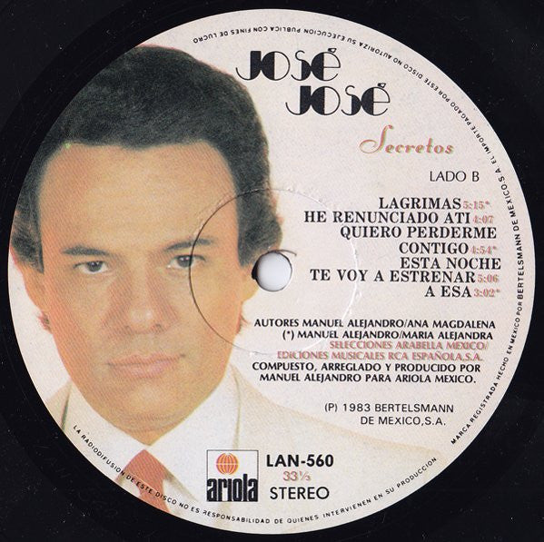 José José : Secretos (LP, Album)
