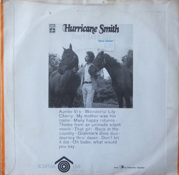 Hurricane Smith : Beautiful Day, Beautiful Night (7", Single)