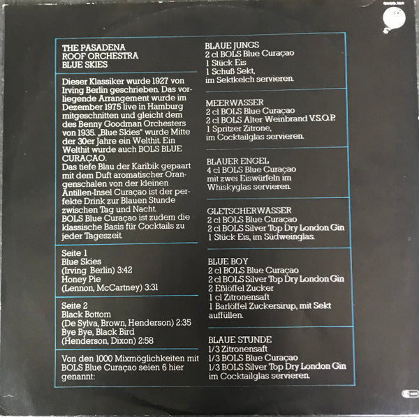 The Pasadena Roof Orchestra : Klassiker Zum Trinken & Hören Nr.I (12", Maxi, Ltd, Blu)