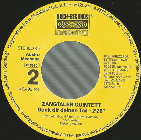 Zangtaler Quintett : Das Goassbock-Lied (7", Single)