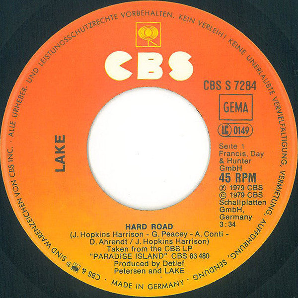 Lake (2) : Hard Road (7", Single)