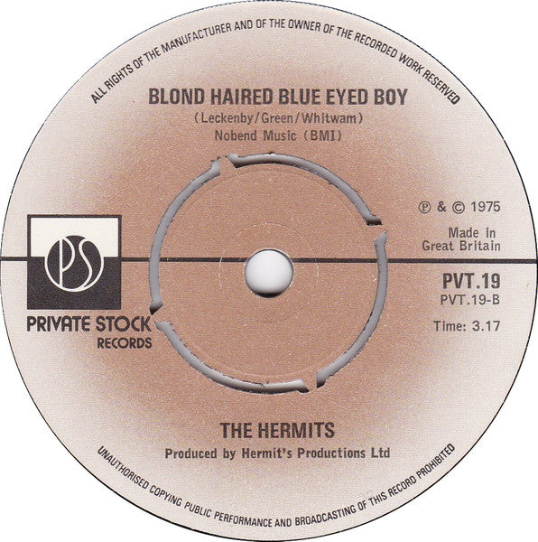 The Hermits* : Ginny Go Softly (7", Single)
