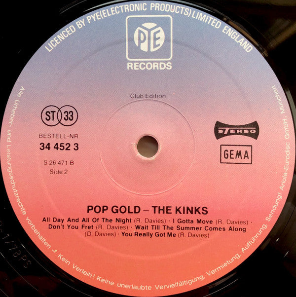 The Kinks : Pop Gold (LP, Comp, Club, RE)