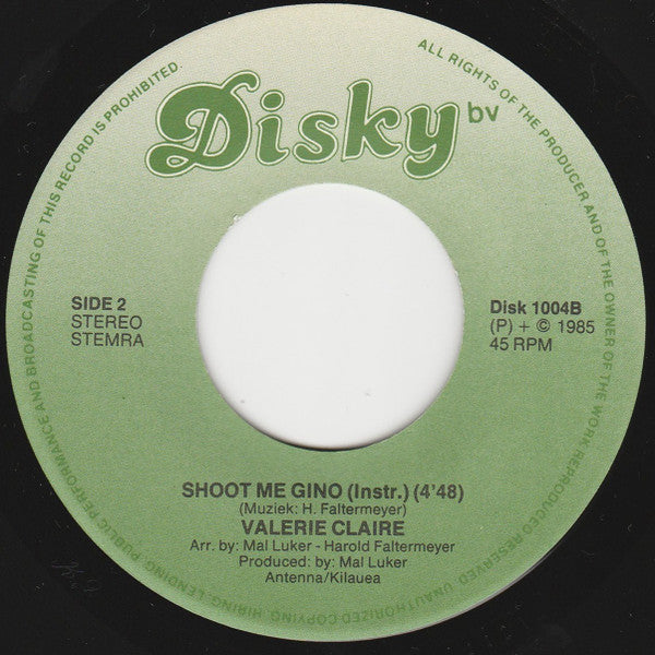 Valerie Claire : Shoot Me Gino (7", Single)