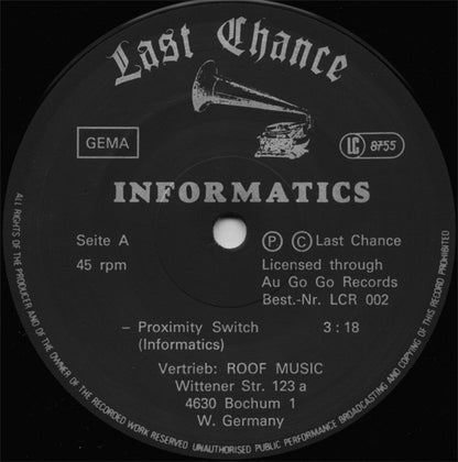 Informatics : Accidents In Paradise (12", EP, RE, RP, EfA)