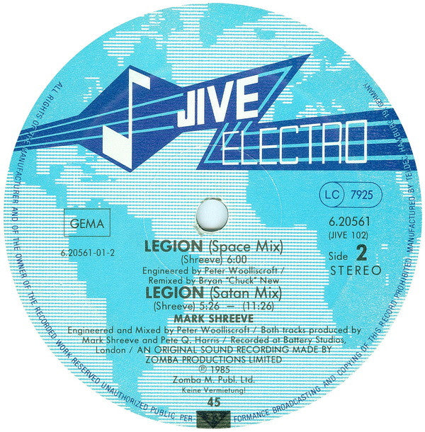 Mark Shreeve : Legion (Razor Mix) (12", Maxi)