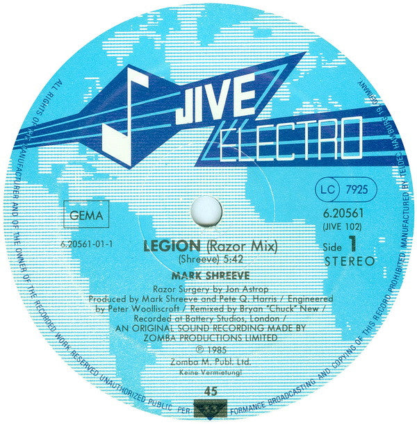 Mark Shreeve : Legion (Razor Mix) (12", Maxi)
