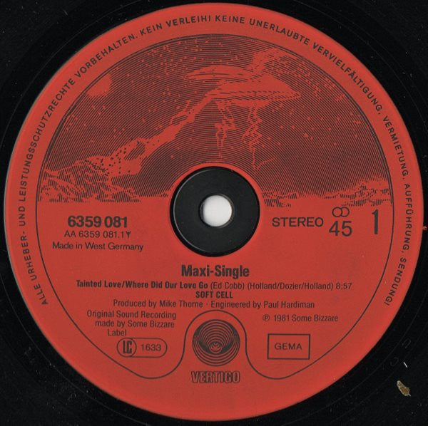 Soft Cell : Tainted Love / Where Did Our Love Go (12", Maxi, Red)