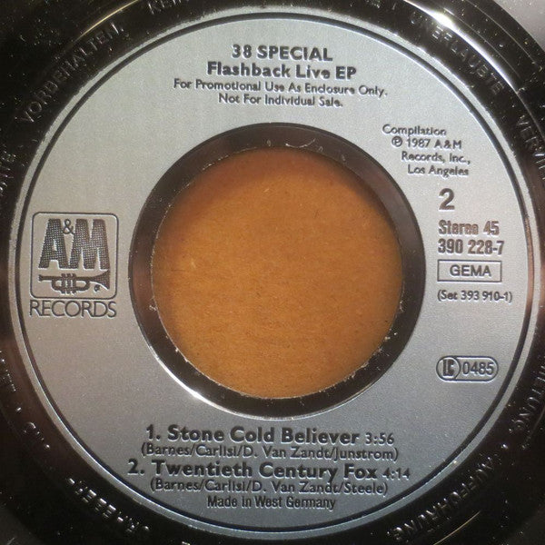 38 Special (2) : Flashback Live EP (7", EP, Promo)