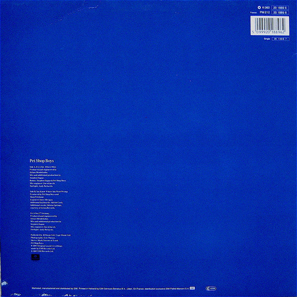 Pet Shop Boys : It's A Sin (12", Maxi)