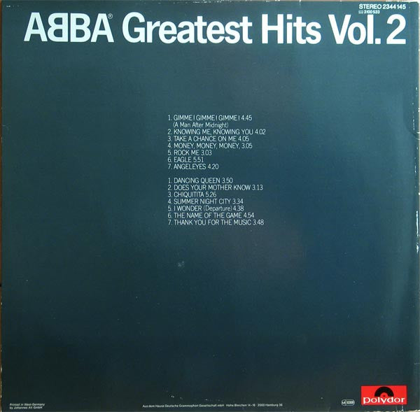 ABBA : Greatest Hits Vol. 2 (LP, Comp, Pap)