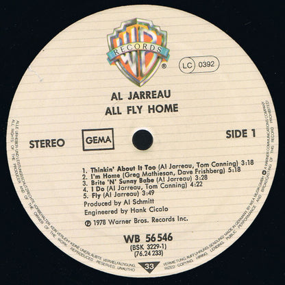Al Jarreau : All Fly Home (LP, Album, RP)
