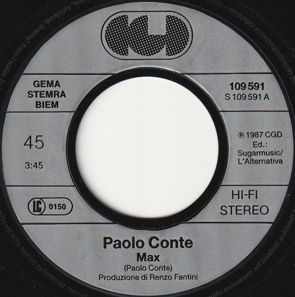 Paolo Conte : Max (7", Single)