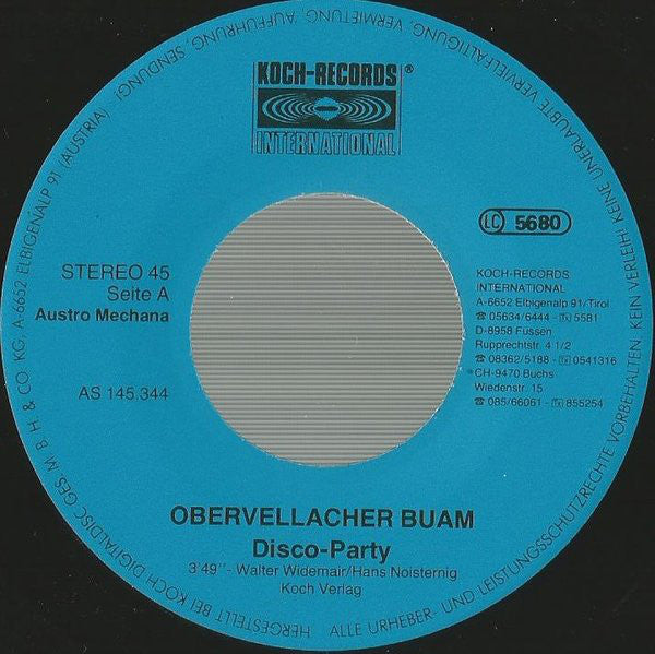 Obervellacher Buam : Disco-Party (7", Single)