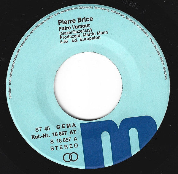 Pierre Brice : Faire L'amour (7", Single)