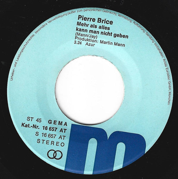 Pierre Brice : Faire L'amour (7", Single)