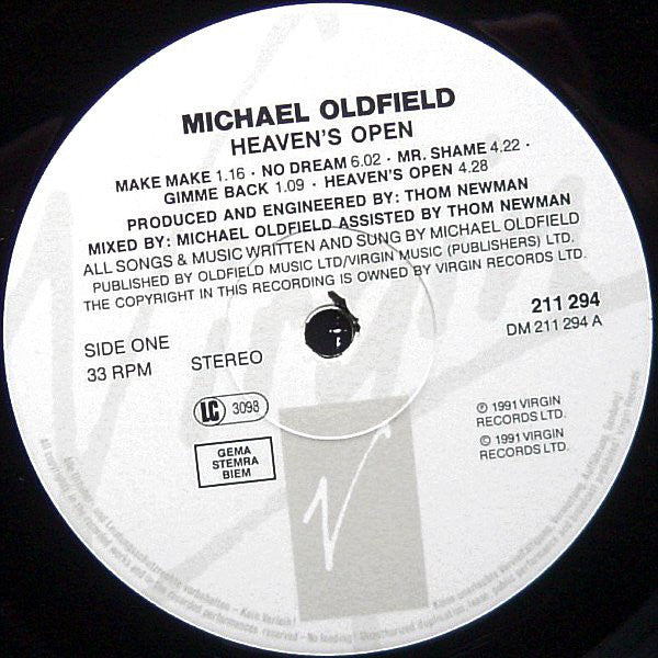 Michael Oldfield* : Heaven's Open (LP, Album)