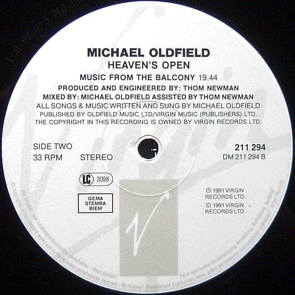 Michael Oldfield* : Heaven's Open (LP, Album)