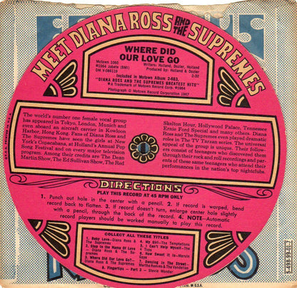 Diana Ross & The Supremes* : Where Did Our Love Go (Flexi, 7", S/Sided, Card)