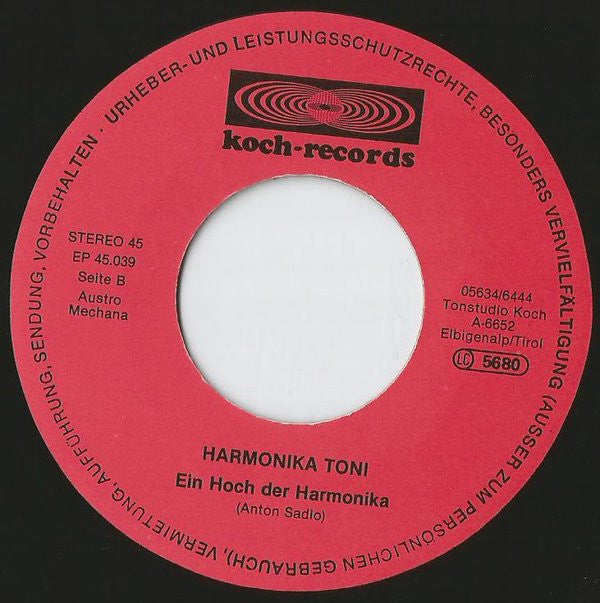 Harmonika Toni : Die Gartenschau In Schwäbisch Hall (7", Single)