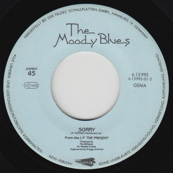 The Moody Blues : Sitting At The Wheel (7", Single)