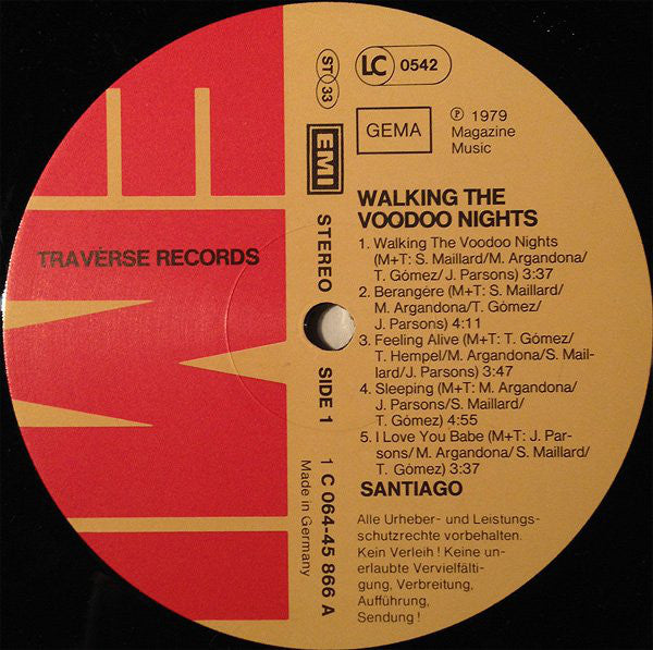 Santiago (9) : Walking The Voodoo Nights (LP, Album)