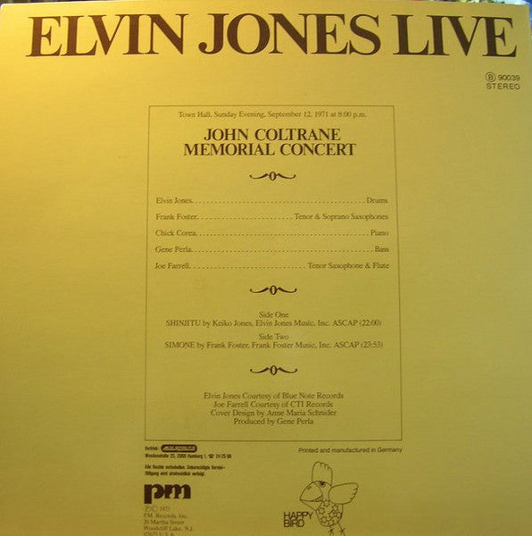 Elvin Jones : Live (LP, Album, RE)