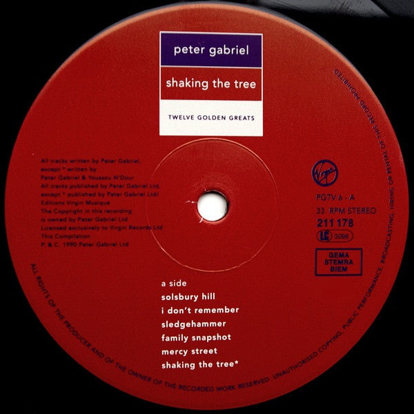 Peter Gabriel : Shaking The Tree: Twelve Golden Greats (LP, Comp)