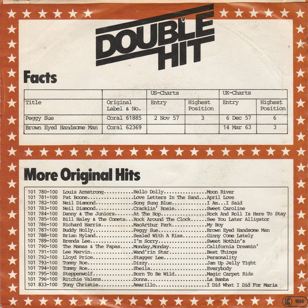Buddy Holly : Peggy Sue / Brown Eyed Handsome Man (7", Single)
