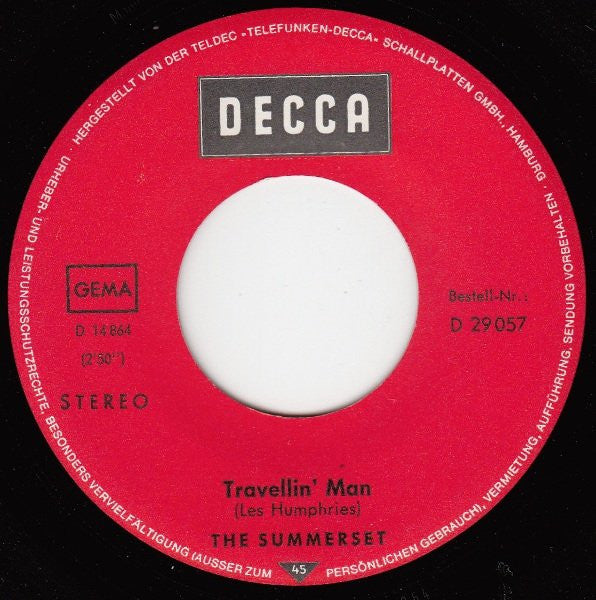 The Summerset* : Travellin' Man (7", Single)