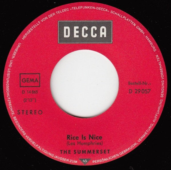 The Summerset* : Travellin' Man (7", Single)