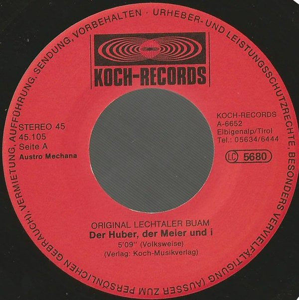 Original Lechtaler Buam : Der Huber, Der Meier Und I (7", Single)