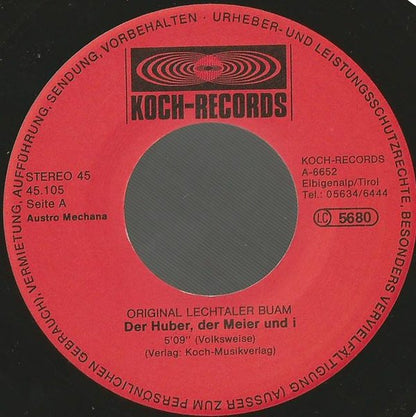 Original Lechtaler Buam : Der Huber, Der Meier Und I (7", Single)
